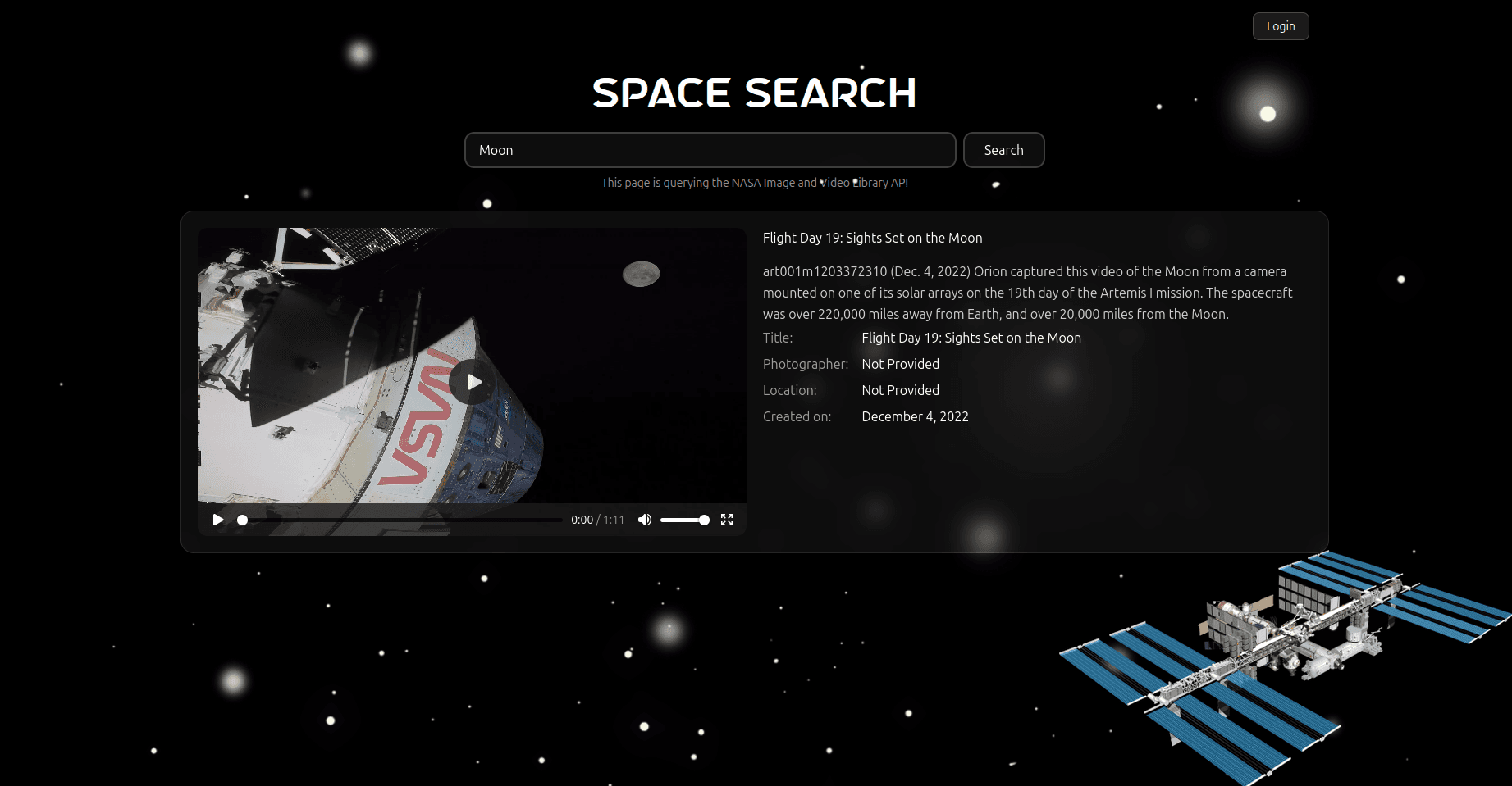 Space Search App Screenshot